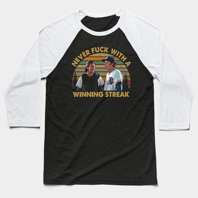 Vintage Retro Bull Movies Winning Streak Gift For Fans Baseball T-Shirt by JorgeHigginsDesigns